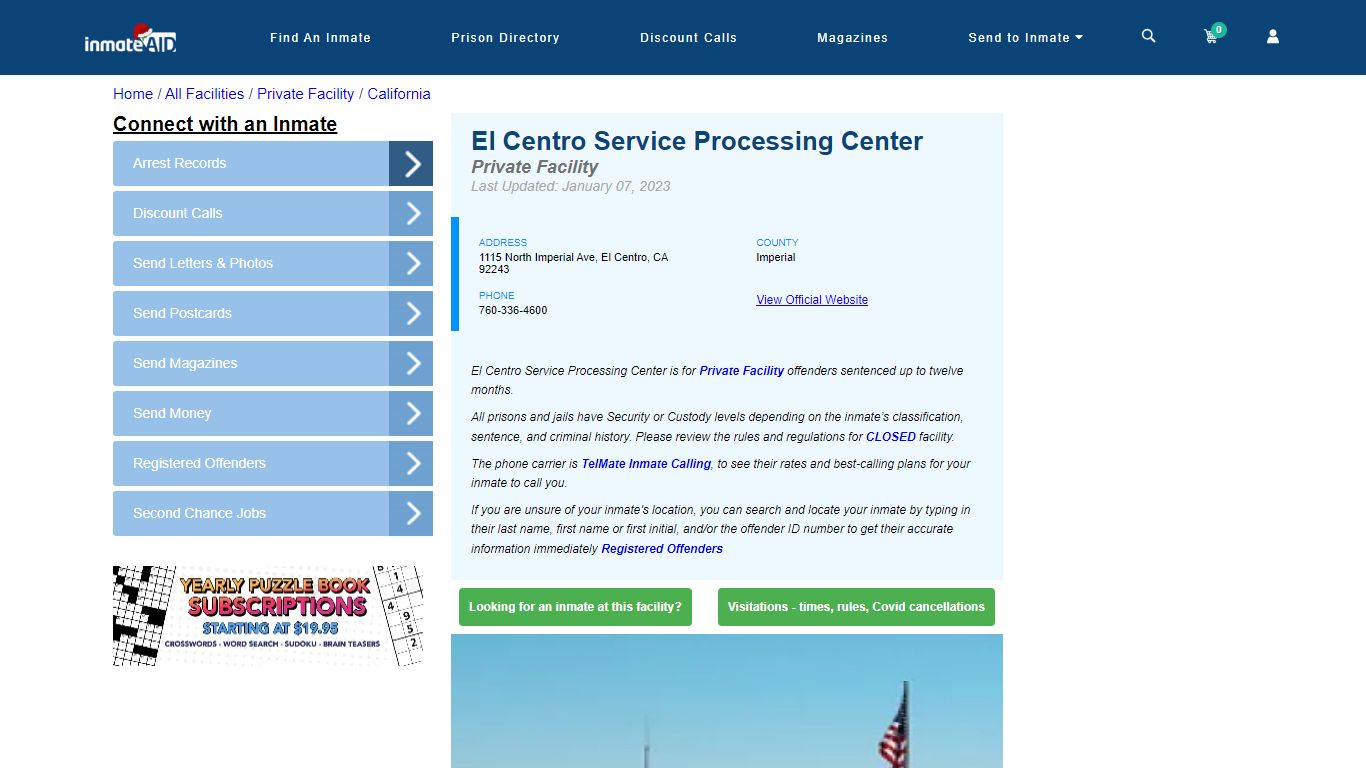 El Centro Service Processing Center - Inmate Search - El Centro, CA